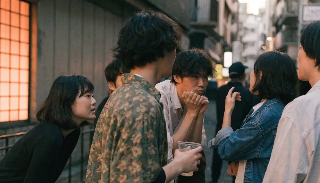 東京のカジュアルなミートアップで会話し交流する人々